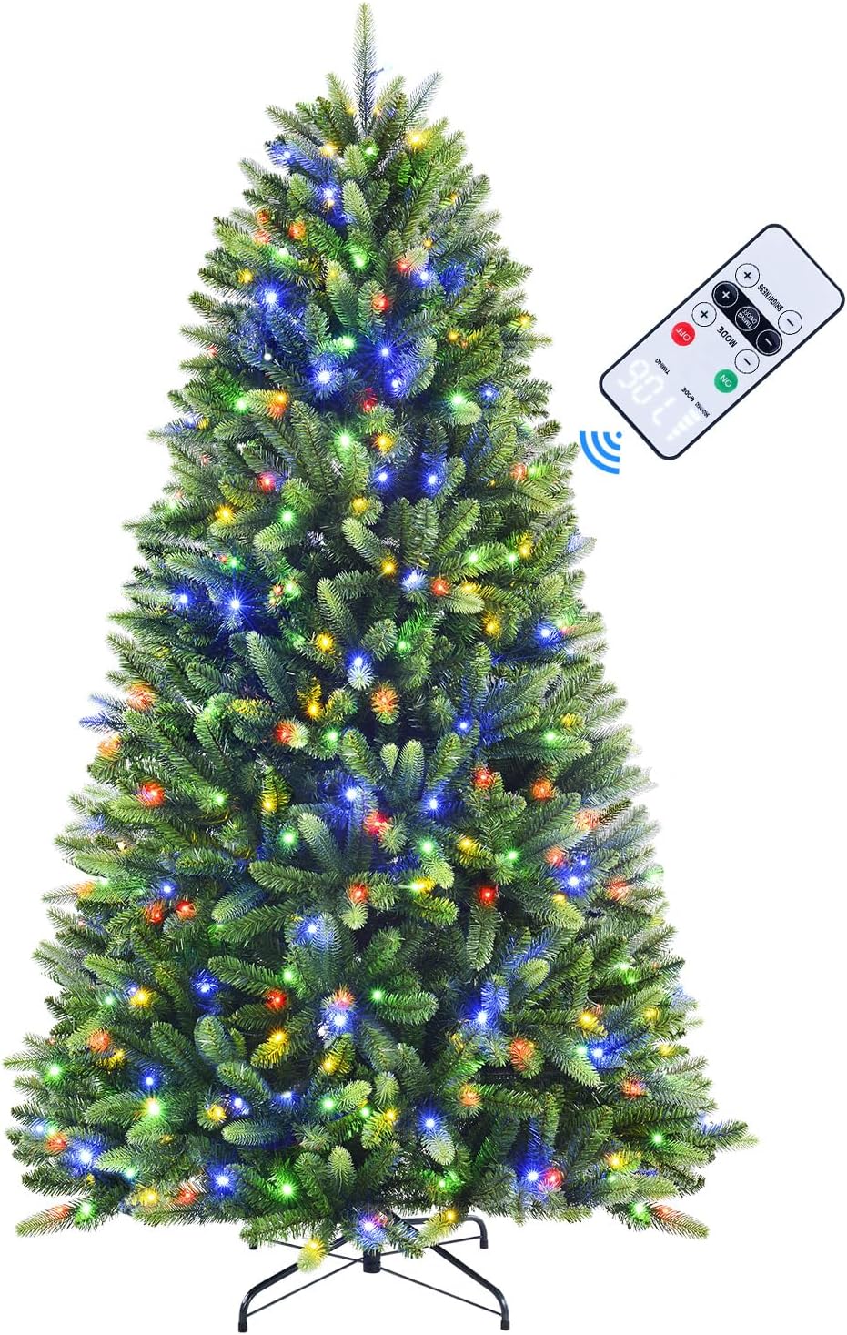 4ft Prelit Premium Artificial Hinged Full Christmas Tree with Remote