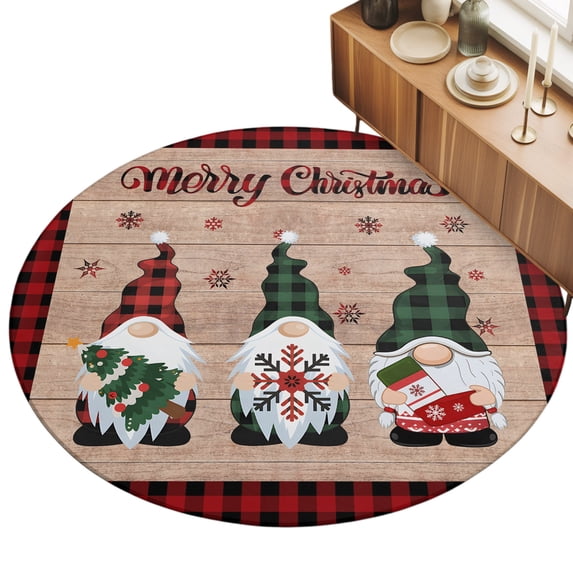 4ft Round Rug Christmas Gnomes Area Rugs for Living Room Bedroom ...