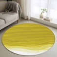 thumbnail image 1 of 4ft Round Rug, Ombre Yellow Waves Non-Skid Rubber Backing Large Area Rugs - Living Room Bedroom Home Office, Abstract Art Gradient Modern Indoor Floor Mat Carpets Washable Rug, 1 of 9