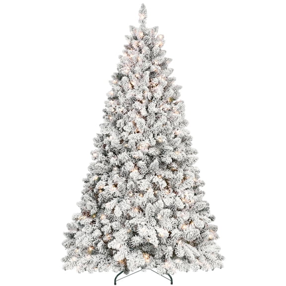 4ft Snowy White Christmas Tree - Realistic Flocked Pine with Foldable Metal Stand for Small Spaces