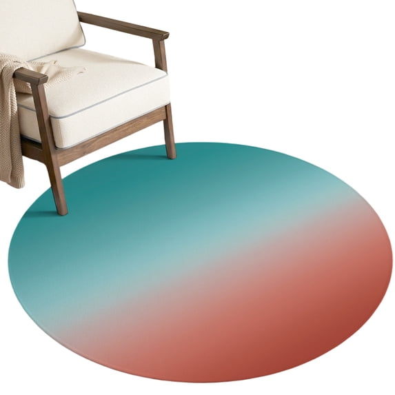 4ft Soft Round Area Rugs Modern Turquoise Red Gradient Indoor Carpet ...