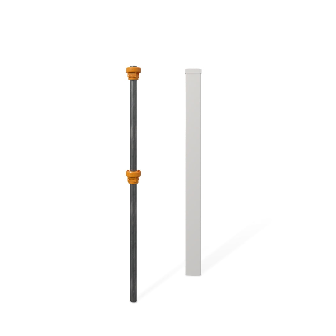 4-ft White Vinyl No-Dig Fence Post with Steel Anchor