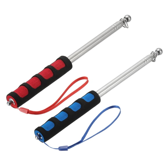 4ft Telescopic Handheld Flagpoles Tour Guide Flag Pole for Teaching Blue Red, 2 Pack