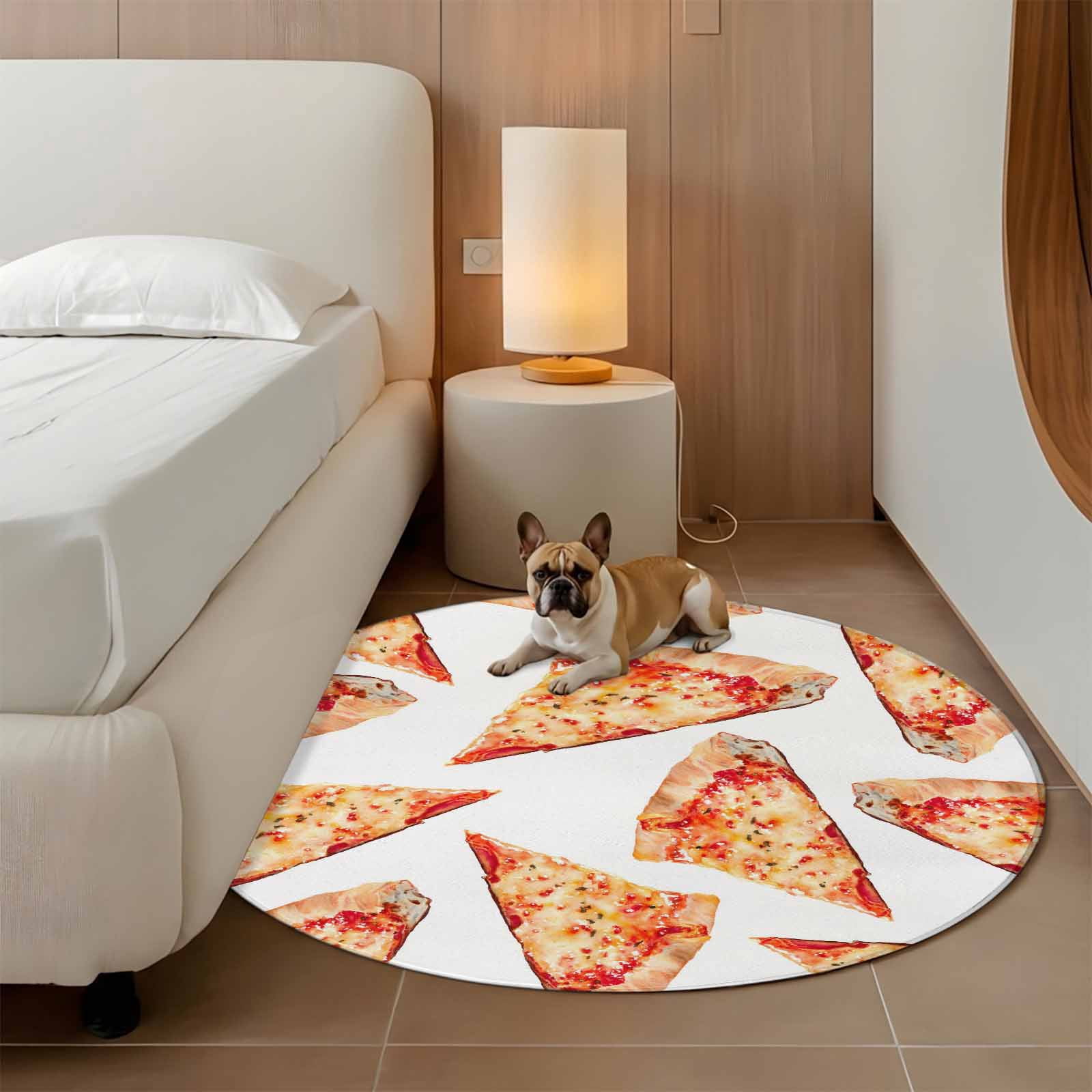 Food On Rug 4ft Washable Round Rug, Realistic Food Non-Slip Circle Area Rug for ...