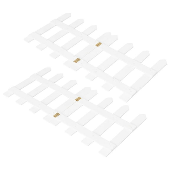 BESTONZON Picket Fence Decoration Wood White 1 Set