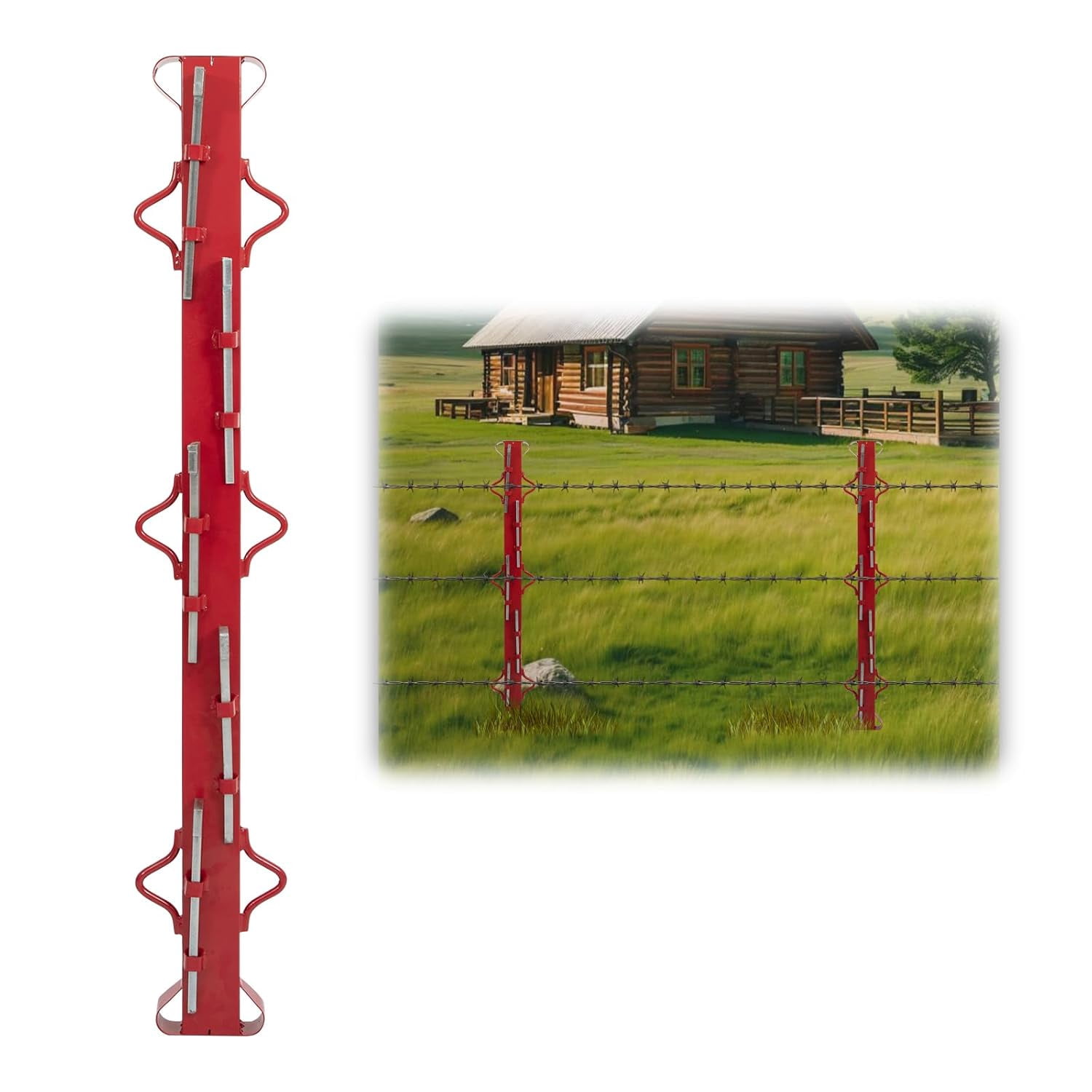 WUGEBA Woven Wire Fence Stretcher Bars With 5 Wedges, 4ft - View #6