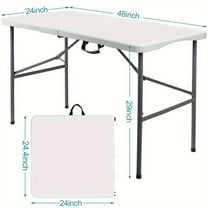 4ft or 6ft Plastic Folding Table, Indoor Outdoor Heavy Duty Portable w/Handle for Picnic, Party, Camping