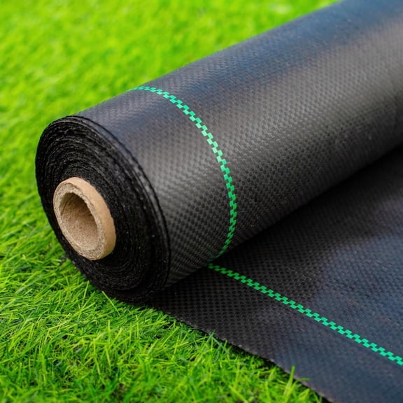4ft x 180ft Garden Weed Barrier Landscape Fabric,Weed Block Fabric Heavy Duty 3.2OZ,Woven Mulch for Landscaping Ground Cover Weed Control Fabric, Black Garden Bed Liner