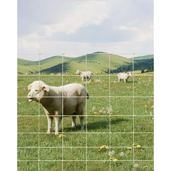 4ft x 328ft Cattle Fence - Heavy Duty Galvanized Wire Fencing, Durable Wire Fence for Yard Protection, No-Climb Animal Panels  for Hog, Goat, Sheep, Poultry & Yard Protection