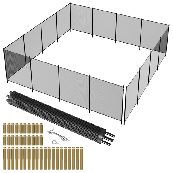 4ft x 48ft Pool Safety Fence, Removable Mesh Pool Fence for Inground & Above Ground Pools.
