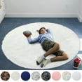 thumbnail image 1 of 4ft x 4ft, 5.3ft x 5.3ft, 6ft x 6ft Super Soft Fluffy Floor Rug Washable Shag Rug Round Shaggy Area Rug Bedroom Dining Room Anti-skid Carpet Yoga Mat Child Play Mat, 1 of 7