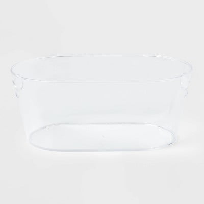 4gal Plastic Beverage Tub Clear Drink Bucket, Ice Bucket, Dishwasher-Safe