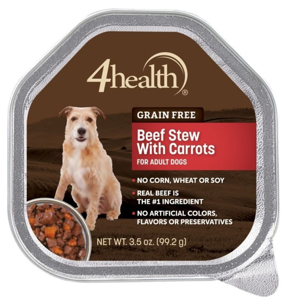 4health Grain Free Adult Beef Stew w/ Carrots Recipe Wet Dog Food, 3.5
