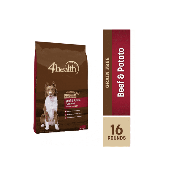 4health Grain Free Adult Beef and Potato Formula Dry Dog Food 16 lb