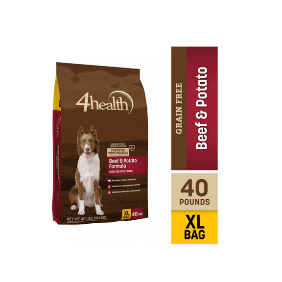 4health Grain Free Adult Beef and Potato Formula Dry Dog Food 40 lb