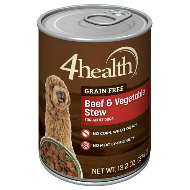 4health Grain Free Adult Beef and Vegetables in Gravy Wet Dog Food 1 Can 13.2 oz