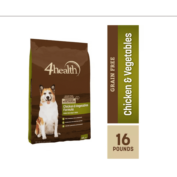 4health Grain Free Adult Chicken and Vegetables Formula Dry Dog Food 16 lb