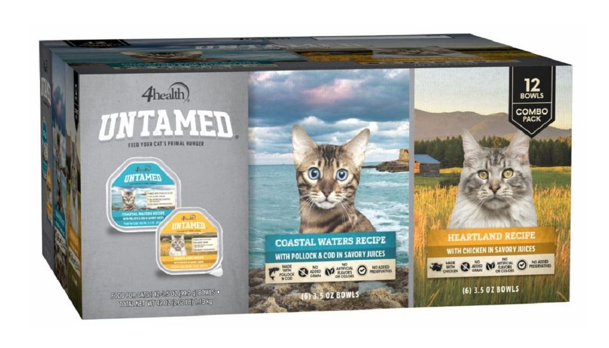 4health Untamed 1000 Cod and Chicken Recipe Combo 12 Bowls 3.5 oz. Wet