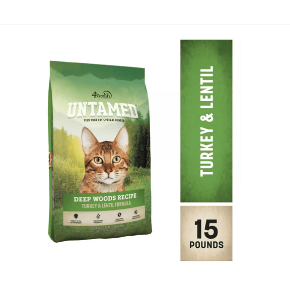 4health Untamed Deep Woods All Life Stages Indoor Grain-Free Turkey and Lentils Formula Dry Cat Food 15 lb