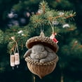 thumbnail image 1 of 4in Forest Animal Acorn Christmas Tree Pendants - Cute Holiday Gift Ornaments, Hanging Decor for Christmas Trees, Home Parties, Festive Forest Theme Decor, Small Acorn Gift for Family, J, 1 of 6