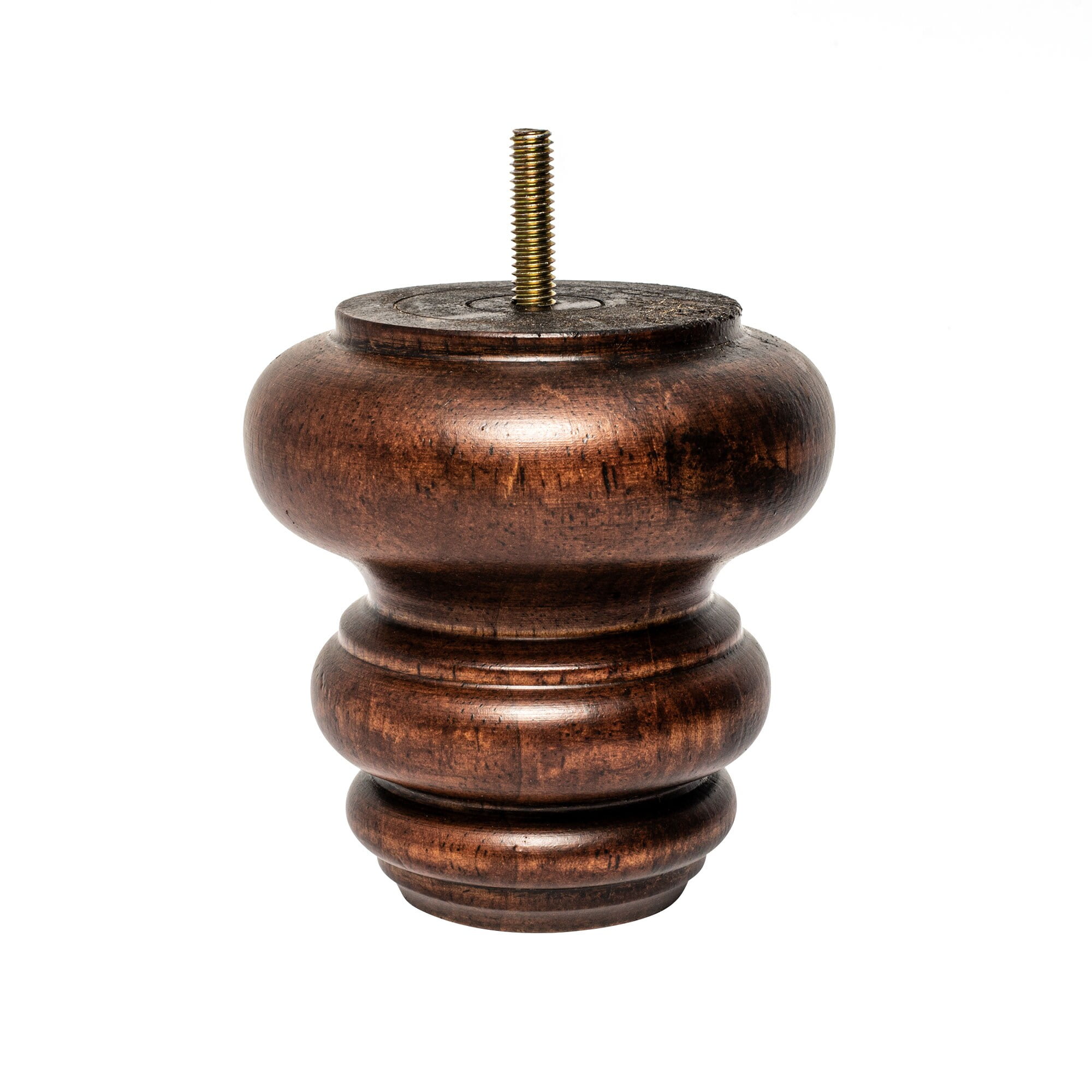 4" Stained Cherry Solid Hardwood Bun Foot Leg