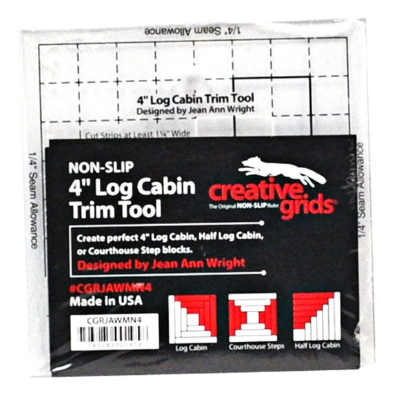 Creative Grids Quilt Ruler 4in Log Cabin Trim Tool