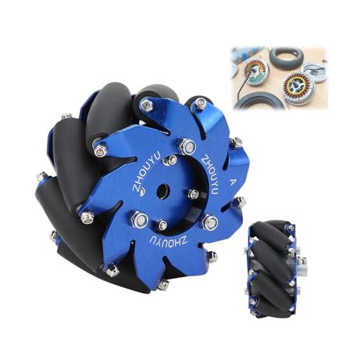 4in Mecanum Wheel,Mecanum Wheel Right Wheel 50mm 30KG Load Omni Wheel 45 Degree Omnidirectional Wheel Robot Drive Wheel with Wheel Coupling Robot Parts for Intelligent Robot Car Component
