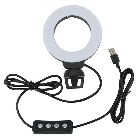 4in Mini LED Ring Light Soft Beauty Fill Light with Clip for Video Call Live Online Meeting