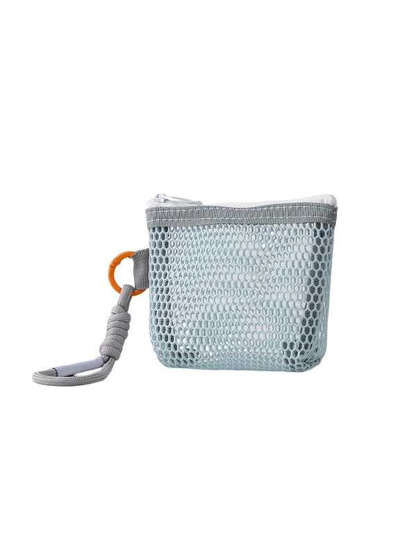 4in Small Mesh Zipper Pouch Bag, Travel Pouch for Daily Toiletries, Mini Mesh Bag with Zipper, Purse Organizer Pouch Insert (Gray)