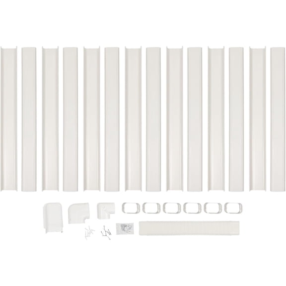 4in W 25ft L PVC AC Line Set Cover Kit Air Conditioner Line Set Cover Tubing Covers Protect Your Ductless Central Mini Split Air Conditioner Heat Pump