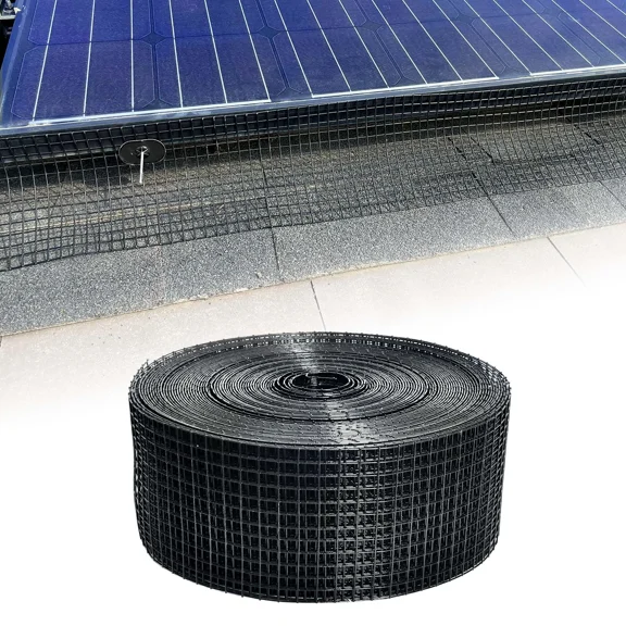 4in X 100ft Critter Guard for Solar Panels, 1/2inch PVC Coated Solar Panel Guard, Wire Mesh Roll Kit for Solar Panels, Black Pigeon Barrier Netting (Only Solar Panel Mesh, No Clips)