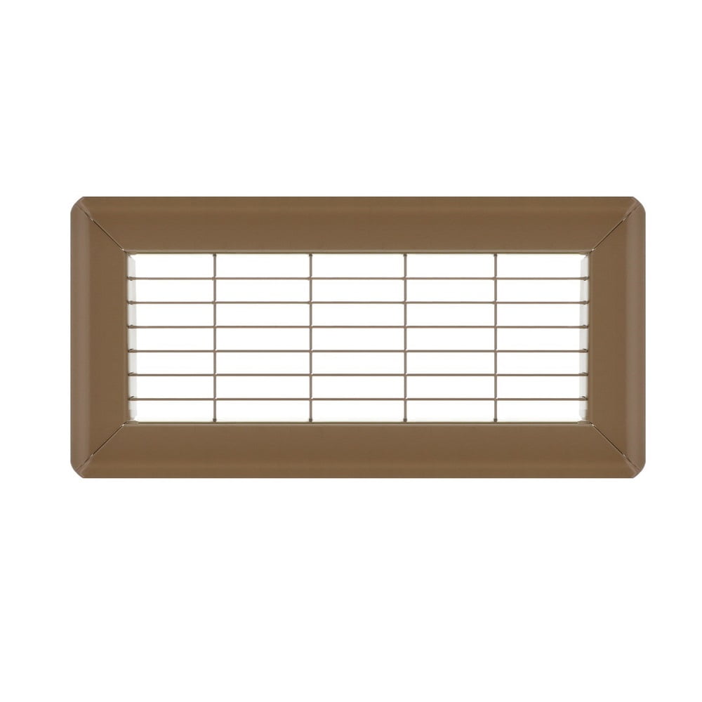 4in x 10in Imperial Brown Heavy Gauge Steel Floor Grille - Heating and Cooling Air Vent