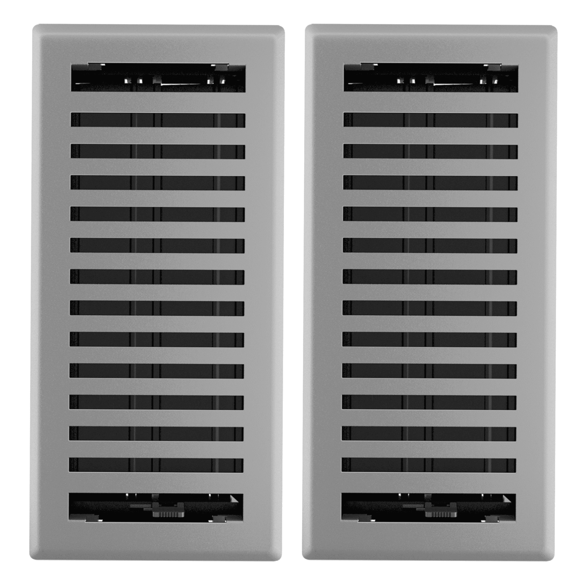 4in x 10in Montezuma Style Grey Granite Metal Heating and Cooling Air Floor Register (2 PACK) - Overall 5 1/4" x 11 1/4"