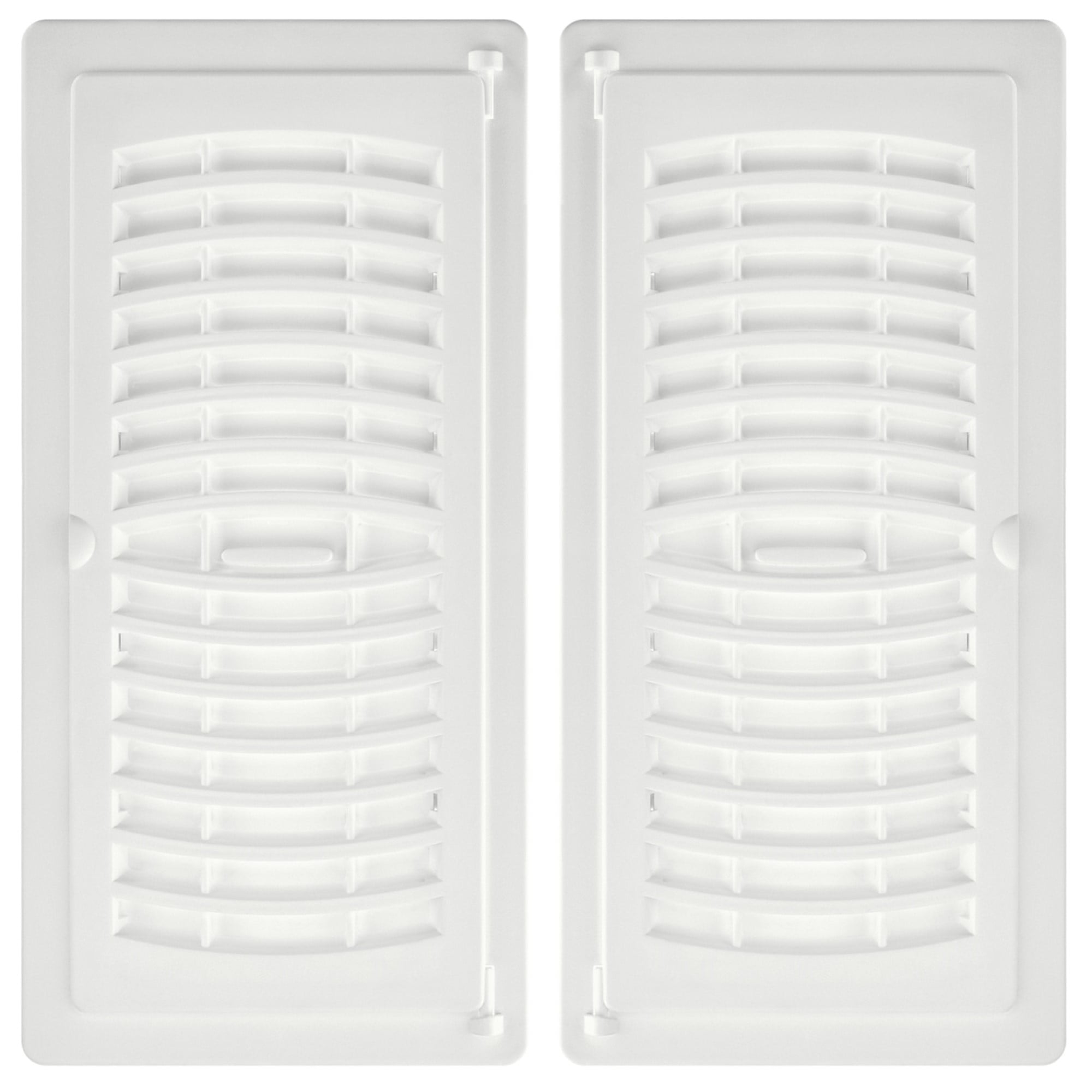 4in x 10in Plastic Rust Proof White Pop-Up Heating and Cooling Floor Register (2 PACK) - Overall Dimensions 5 1/4in x 11 1/4