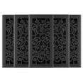 thumbnail image 1 of 4in x 10in Wonderland Style Black Iron Metal Heating and Cooling Air Floor Register (5 PACK) - Overall 5 1/4" x 11 1/4", 1 of 2