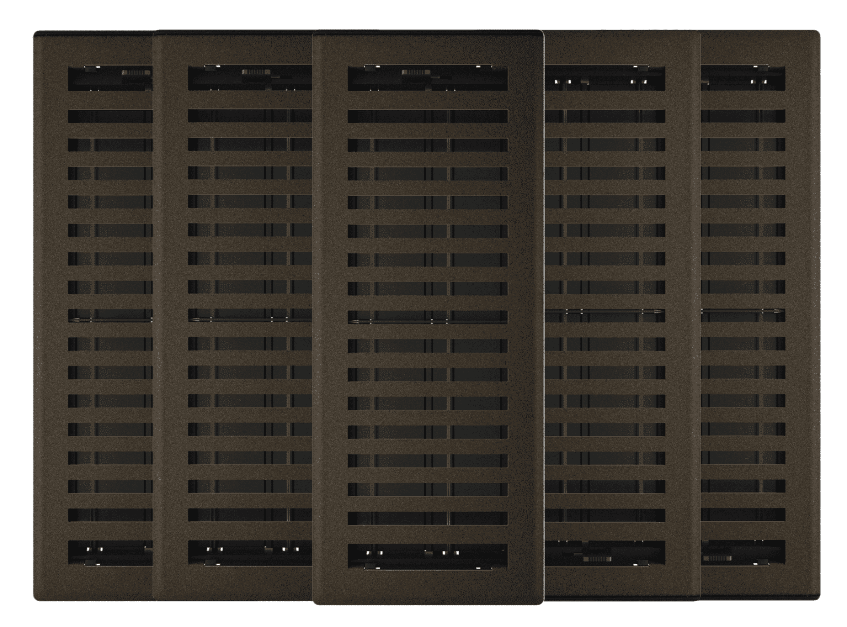 4in x 12in Montezuma Style Bronze Age Metal Heating and Cooling Air Floor Register (5 PACK) - Overall 5 1/4" x 13 1/4"