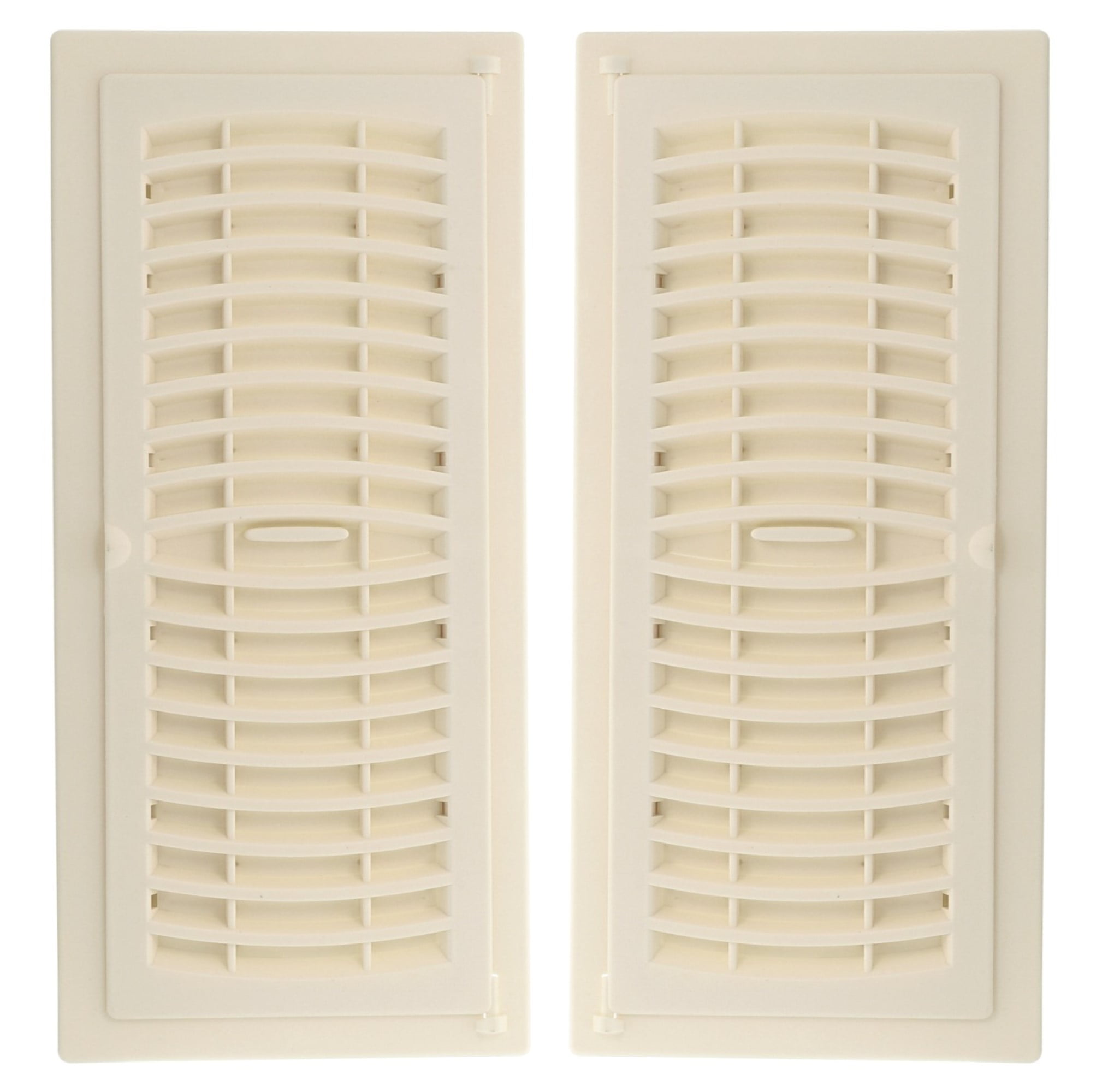 4in x 12in Plastic Rust Proof Almond Pop-Up Heating and Cooling Floor Register (2 PACK) - Overall Dimensions 5 1/4in x 13 1/4