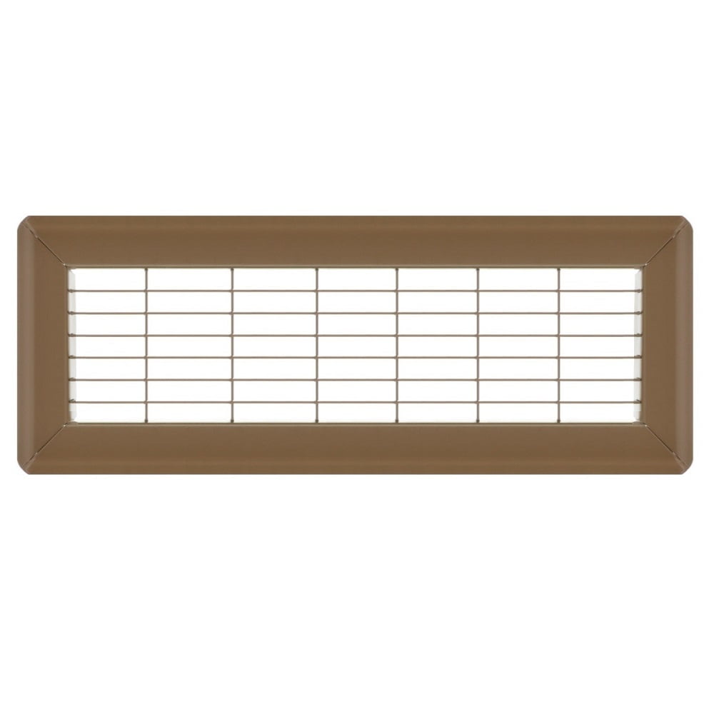 4in x 14in Imperial Brown Heavy Gauge Steel Floor Grille - Heating and Cooling Air Vent