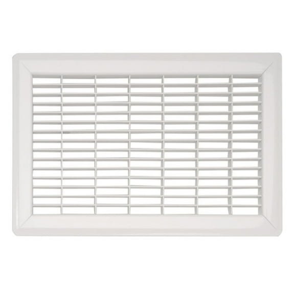 4in x 14in Imperial White Heavy Gauge Steel Floor Grille - Overall 5 13/16" x 15 13/16"