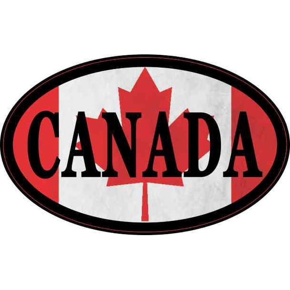 4in x 2.5in Flag Oval Canada Sticker