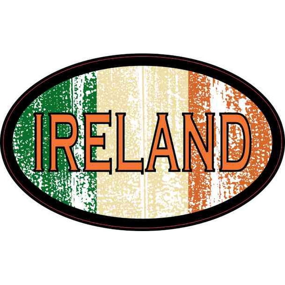 4in x 2.5in Flag Oval Ireland Sticker