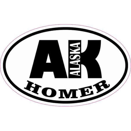 4in x 2.5in Oval AK Homer Alaska Sticker