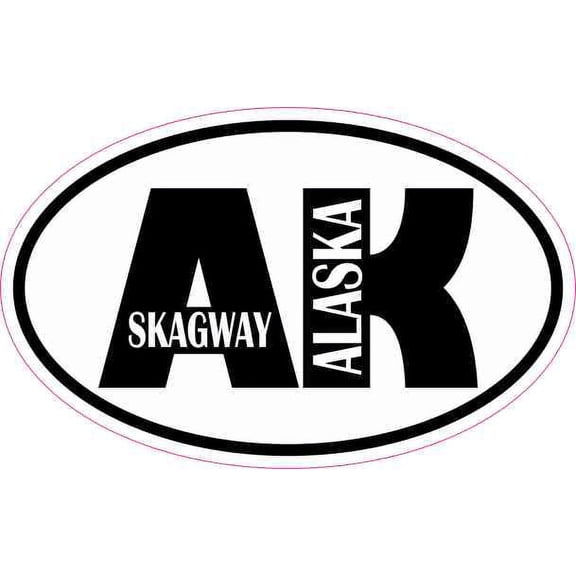 4in x 2.5in Oval AK Skagway Sticker