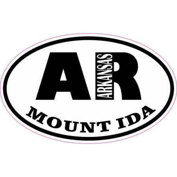 4in x 2.5in Oval AR Mount Ida Arkansas Sticker