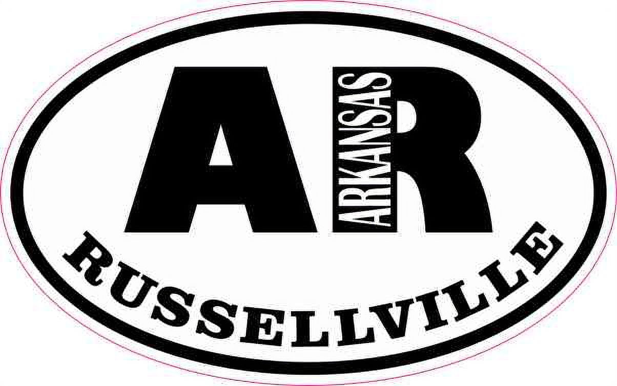 4in x 2.5in Oval AR Russellville Arkansas Sticker