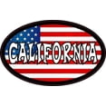 thumbnail image 1 of 4in x 2.5in Oval American Flag California Sticker, 1 of 1