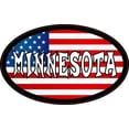 thumbnail image 1 of 4in x 2.5in Oval American Flag Minnesota Sticker, 1 of 3