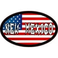 thumbnail image 1 of 4in x 2.5in Oval American Flag New Mexico Sticker, 1 of 1