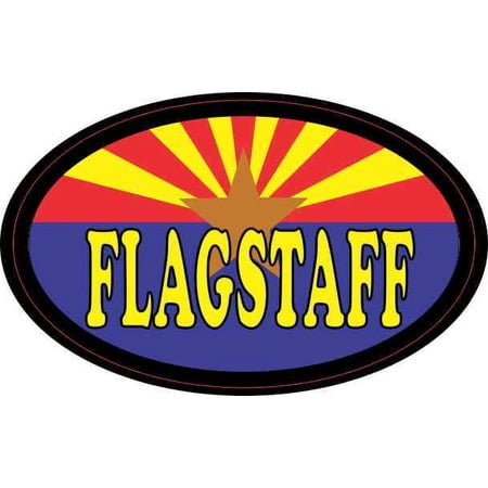 4in x 2.5in Oval Arizonan Flag Flagstaff Sticker