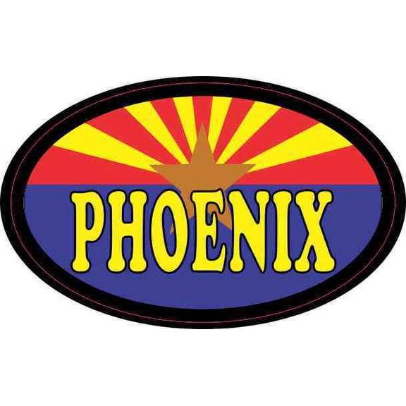 4in x 2.5in Oval Arizonan Flag Phoenix Sticker